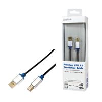 LogiLink BUAB220 USB-kabel USB 2.0 USB-A stekker, USB-B stekker 2.00 m Zwart - thumbnail
