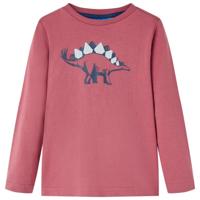 VidaXL Kindershirt met lange mouwen 128 donkerrood - thumbnail