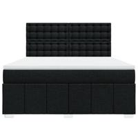 Boxspring met matras stof zwart 180x200 cm - thumbnail