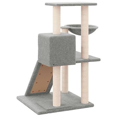 Kattenmeubel met sisal krabpalen 82 cm lichtgrijs - thumbnail