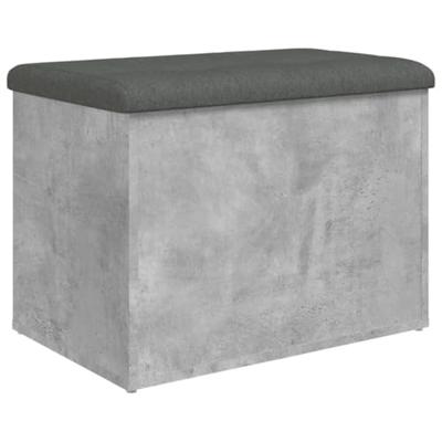 Opbergbankje 62x42x45 cm bewerkt hout betongrijs