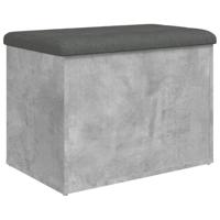 Opbergbankje 62x42x45 cm bewerkt hout betongrijs - thumbnail