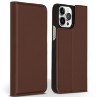 Accezz Premium Leather Slim Book Case voor Apple iPhone 13 Pro Max Telefoonhoesje Bruin - thumbnail