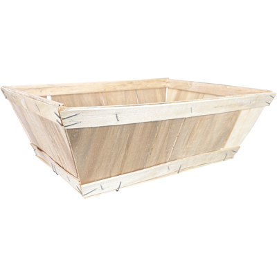 Mand | hout | 42.5x30x13.5cm | vierkant | naturel | 35 stuks