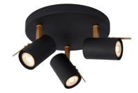 Lucide GRONY - Plafondspot - LED Dim to warm - GU10 - 3x5W 2200K/3000K - Zwart - thumbnail