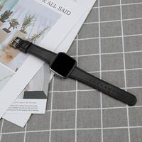 Fitbit Versa 3/4 & Sense 1/2 leren bandje - Zwart - thumbnail