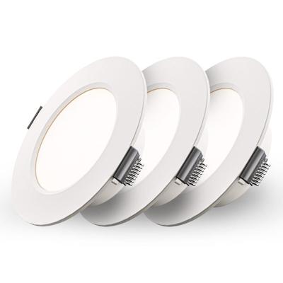 Set van 3 Georgia LED platte Inbouwspots wit - 3W 155lm - Rond - 4000K Neutraal Wit - Ø100 mm - IP20 voor binnen - Inbouwdiepte 25mm