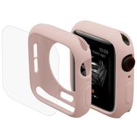 ENKAY Hat-Prins 2 in 1 TPU semi-geklede beschermende Shell + 3D volledig scherm PET gebogen warmte buigen HD Screen Protector voor Apple Watch serie 4 - thumbnail