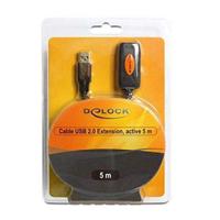 Delock 82308 USB-kabel USB 2.0 USB-A stekker, USB-A bus 5.00 m Zwart - thumbnail