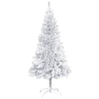 VidaXL Kunstkerstboom met standaard 120 cm pet zilverkleurig - thumbnail