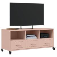 Tv-meubel 100,5x39x43,5 cm staal roze - thumbnail