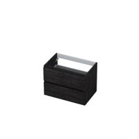 INK - Onderkast 2 Laden Greeploos met Houten Keerlijst - 700x450x520 Mm - Houtskool Eiken - thumbnail