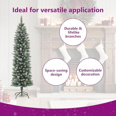 VidaXL Kunstkerstboom smal met standaard 180 cm pvc VidaXL Kunstkerstboom smal met standaard 180 cm pvc