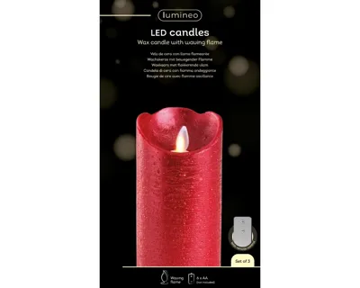 LED Waving Kaarsen 3 Stuks + Afstandsbediening Rood