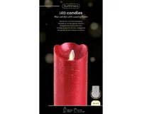 LED Waving Kaarsen 3 Stuks + Afstandsbediening Rood - thumbnail