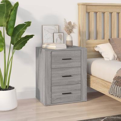 Nachtkastje 50x36x60 cm bewerkt hout grijs sonoma eikenkleurig Nachtkastje 50x36x60 cm bewerkt hout grijs sonoma eikenkleurig