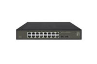 LevelOne ges-2118 hilbert 18-port smart lite managed l2 switch, 16x rj45 gigabit, 2x sfp, 1000 mbps - thumbnail