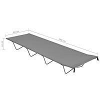 Campingbedden 2 st 180x60x19 cm oxford stof en staal grijs - thumbnail