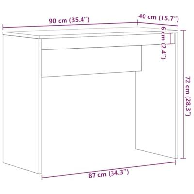 Bureau 90x40x72 cm spaanplaat zwart eikenkleurig Bureau 90x40x72 cm spaanplaat zwart eikenkleurig
