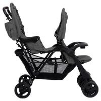 Tweeling kinderwagen tandem staal donkergrijs - thumbnail