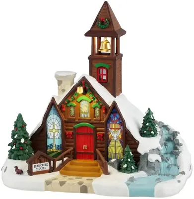 Bear Creek Chapel 19x26x27 cm Kersthuisje LEMAX - Lemax Bear Creek Chapel 19x26x27 cm Kersthuisje LEMAX - Lemax