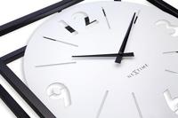 Tafel-/wandklok 40 x 40 x 9,5 cm - Metaal - Zwart/wit - NeXtime 'Time Frame' - thumbnail