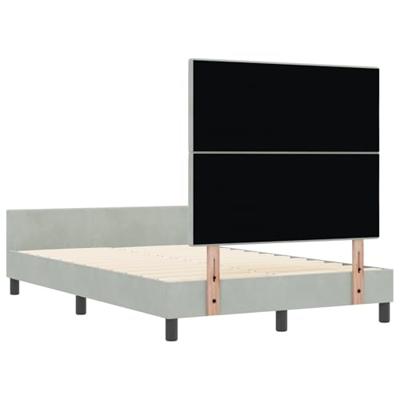 Boxspringbed met hoofdeinde Lichtgrijs 120 x 200 cm Fluweel
