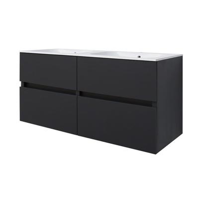 Onderkast Best Design Quick Greeploze 4 Laden 120 cm Mat Zwart (Zonder Wastafel)