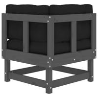 Hoekbanken 2 st met kussens massief grenenhout grijs - thumbnail