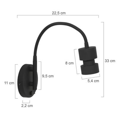 Steinhauer Vertelbaar leesspotjeNatasja LED Zwart - 3094ZW