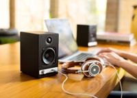 Audioengine A2 HD Draadloze Luidsprekers met Bluetooth - 60W Powered Computer Speakers voor Desktop Monitor en Home Music System met aptX HD Bluetooth, AUX, USB, RCA, 24-bit DAC (Zwart, Paar) - thumbnail