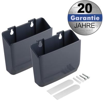 my wall HZ6L Accessoirehouder, veelzijdige opslag voor afstandsbedieningen, mobiele telefoons, pennen, donkerblauw, belastbaar tot 2 kg, opbergdoos, accessoirehouder, organizer, pennenopslag
