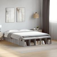 Bedframe bewerkt hout grijs sonoma eikenkleurig 135x190 cm - thumbnail