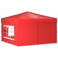 VidaXL Partytent inklapbaar met zijwanden 3x3 m rood - thumbnail