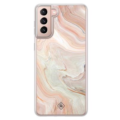 Samsung Galaxy S21 hybride hoesje - Marmer waves Samsung Galaxy S21 hybride hoesje - Marmer waves