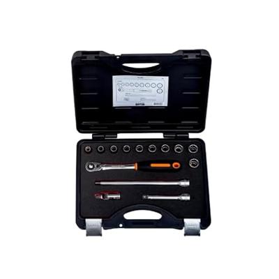 Bahco Doppenset 1/2" | slanke ratel | twaalfkant | metrisch - 14-delig - koffer - 7814DS