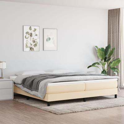 Boxspring met matras stof crèmekleurig 200x200 cm