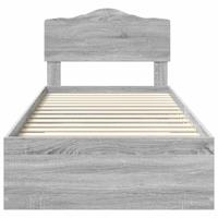 Bedframe met hoofdeinde Grijs Sonoma 75 x 190 cm Bewerkt hout - thumbnail