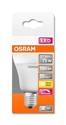 OSRAM HOMELIGHTING 4058075433809 LED-lamp Energielabel F (A - G) E27 Peer 10.5 W = 75 W Warmwit (Ø x l) 60 mm x 110 mm 1 stuk(s)