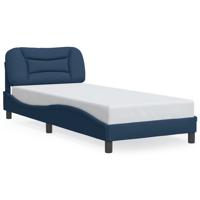 Bedframe met LED zonder matras "Hvar" 200x200 cm stof blauw - thumbnail