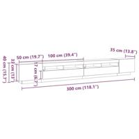 TV-meubel met LED-verlichting Zwart Eiken 300x35x40 cm Geengineerd Hout - thumbnail