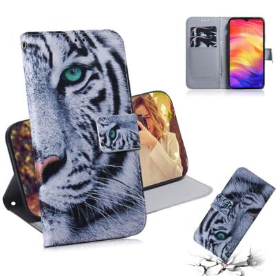 Tiger patroon gekleurde tekening horizontale Flip lederen case voor Xiaomi Redmi Note 7 met houder & card slots & portemonnee