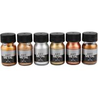 Creativ Company Hobbyverf metallic, afm 5102, 5104, 5106, 5108, 5109, 5110, metallic kleuren, 6x30 ml/ 1 doos - thumbnail