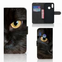 Honor 10 Lite | Telefoonhoesje | Met pasjeshouder | Zwarte Kat - thumbnail