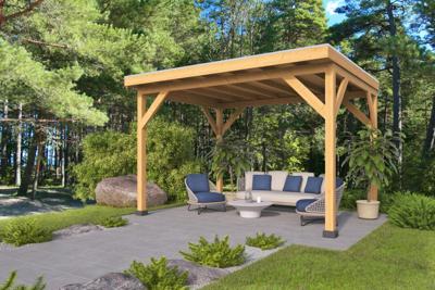 Red Class overkapping Zoutelande 400x330 cm basis incl. schroefpakket - Bouwpakket- Plat dak- - Tuindeco