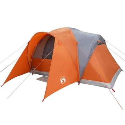 VidaXL Koepeltent 6-persoons waterdicht grijs en oranje VidaXL Koepeltent 6-persoons waterdicht grijs en oranje