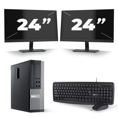 Dell Optiplex 790 SFF - Intel Core i7-2e Generatie - 16GB RAM - 256GB SSD - Windows 10 + 2x 24 inch Monitor