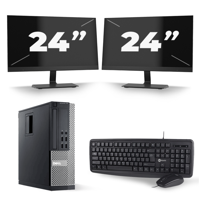 Dell Optiplex 790 SFF - Intel Core i7-2e Generatie - 16GB RAM - 256GB SSD - Windows 10 + 2x 24 inch Monitor - thumbnail