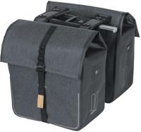 Basil urban dry dubbele mik-fietstas - 50l - grijs melee - waterdicht - thumbnail