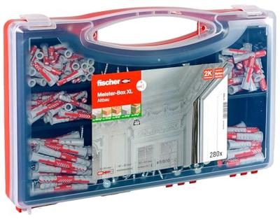 Fischer 577865 Meister-Box XL Altbau + S Assortimentsdoos pluggen 30 mm, 40 mm, 50 mm, 65 mm, 80 mm 280 onderdelen
